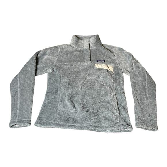 Patagonia‎ Women's Polartec Re-Tool T-Snap Fleece Gray Pullover Sweater Small - Picture 1 of 8
